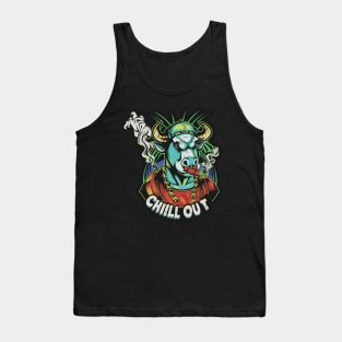 Hip Hop Bull Chill Out Artwork Tank Top